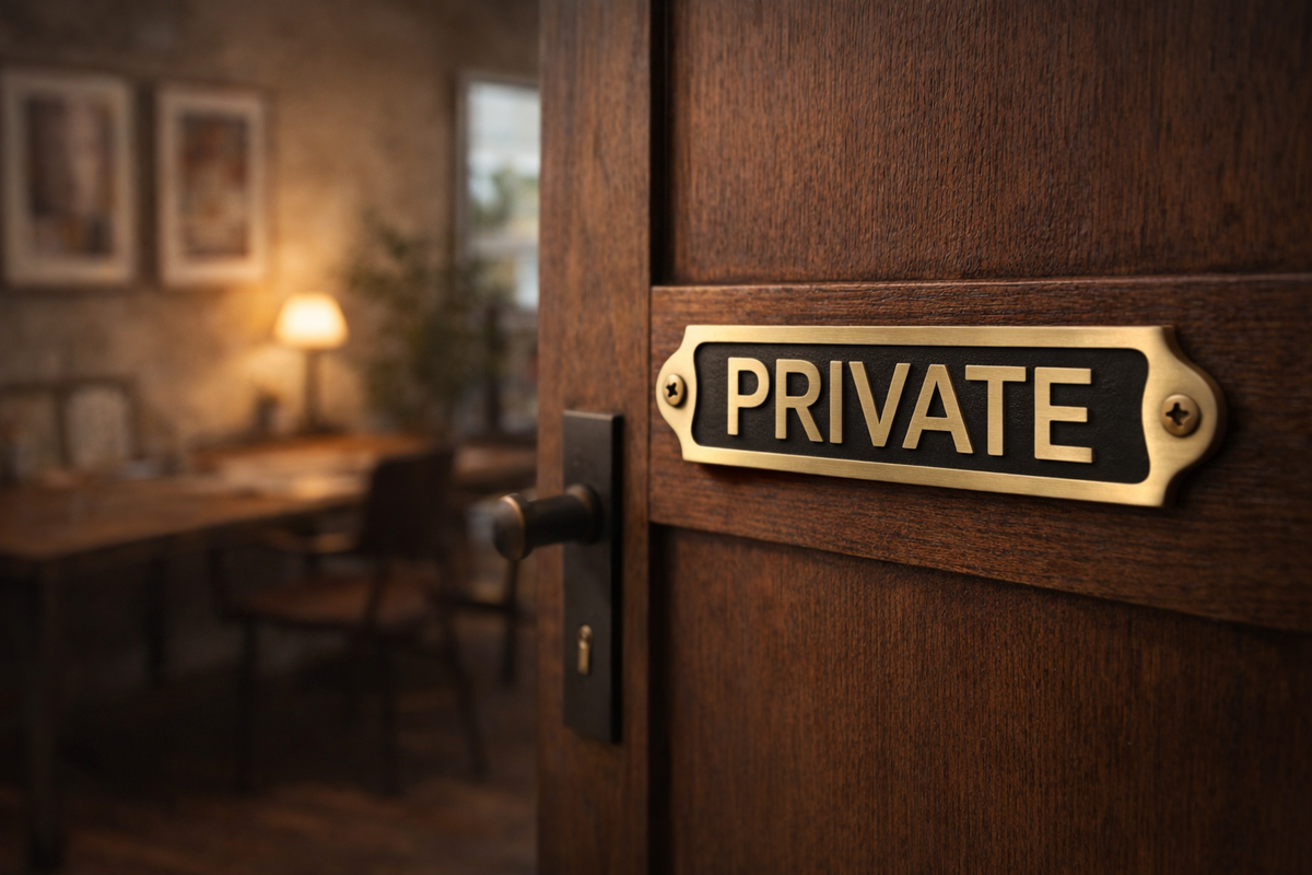 Private Brass Door Plaque
