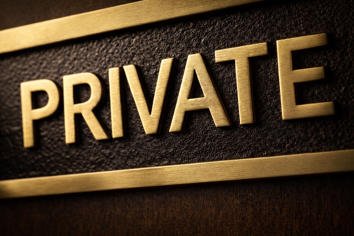 Private Brass Door Plaque