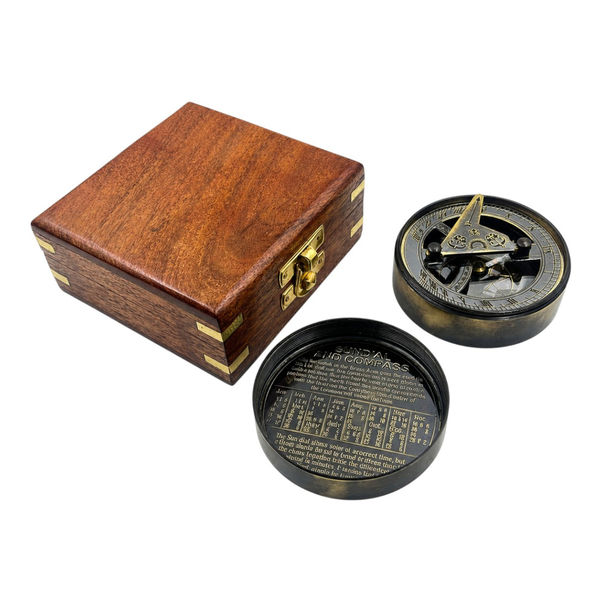 Personalised Gunmetal Signature Sundial Compass