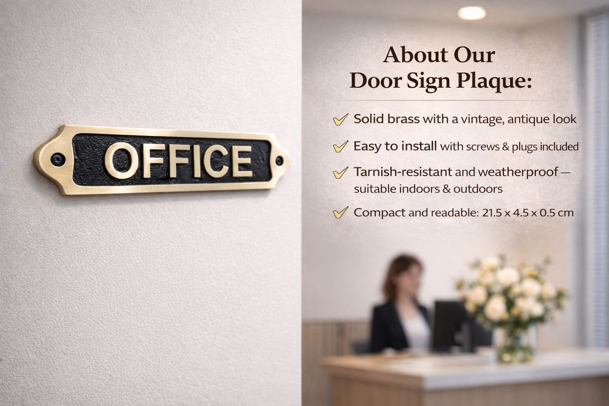 Personalised Office Brass Plaque