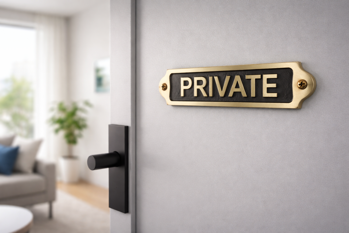 Private Brass Door Plaque