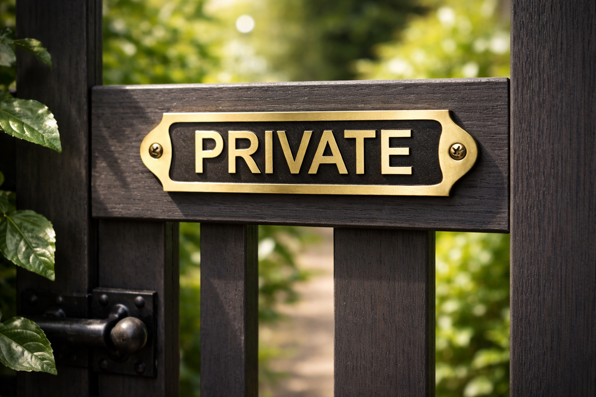 Private Brass Door Plaque