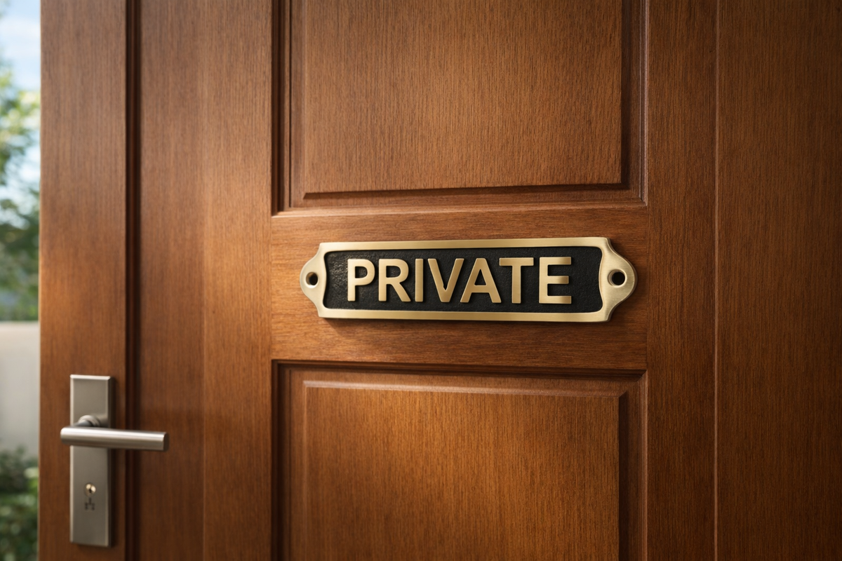 Private Brass Door Plaque
