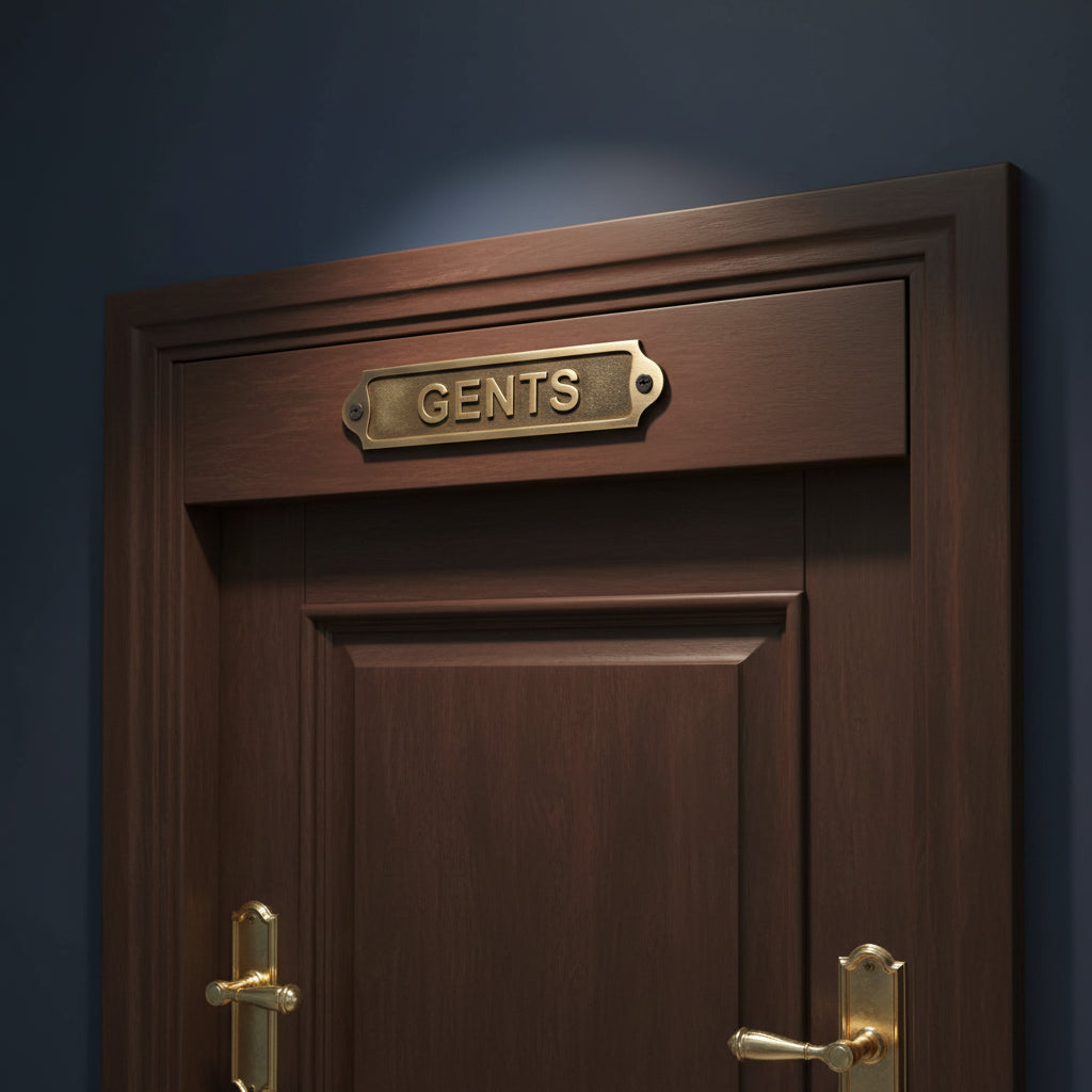 Custom Antique Style Gents Wall Plaque