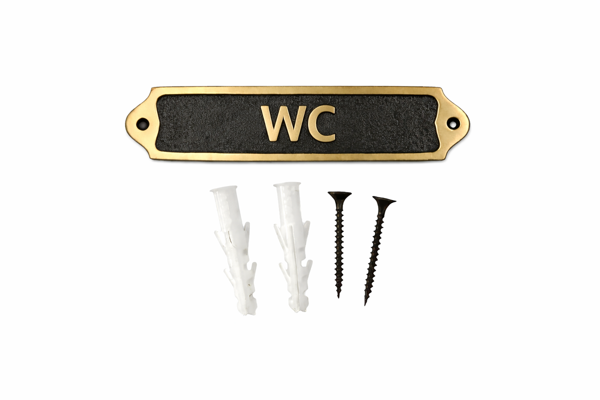 WC Solid Brass Plaque