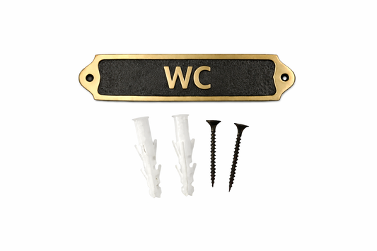 WC Solid Brass Plaque