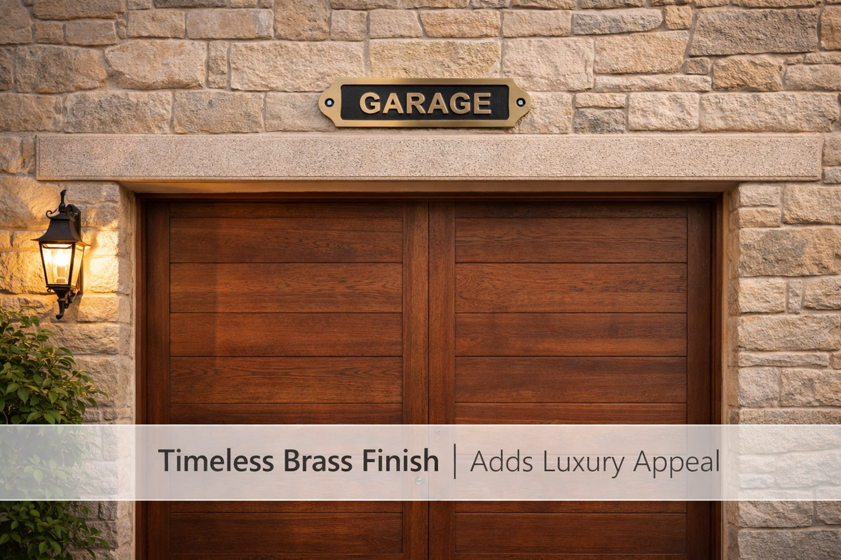 Brass Garage Sign Plaque