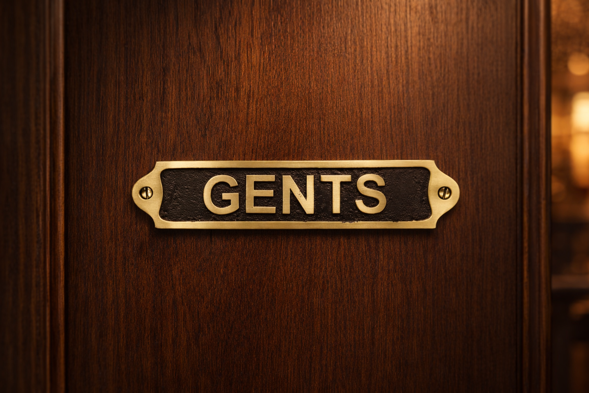 Custom Antique Style Gents Wall Plaque