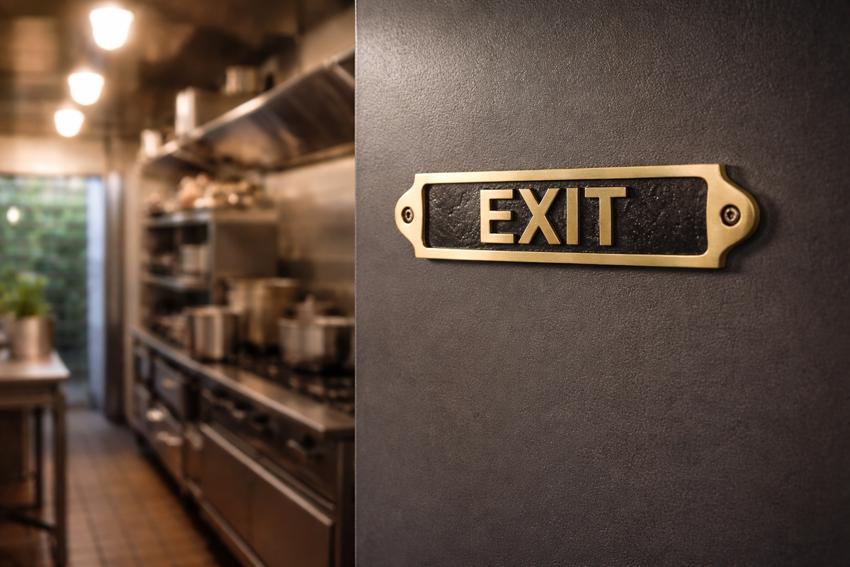 Engraved Brass Exit Plaque
