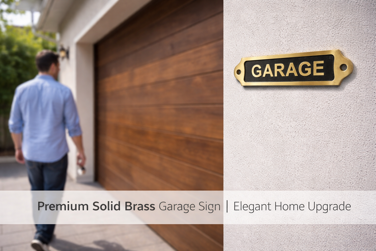Brass Garage Sign Plaque