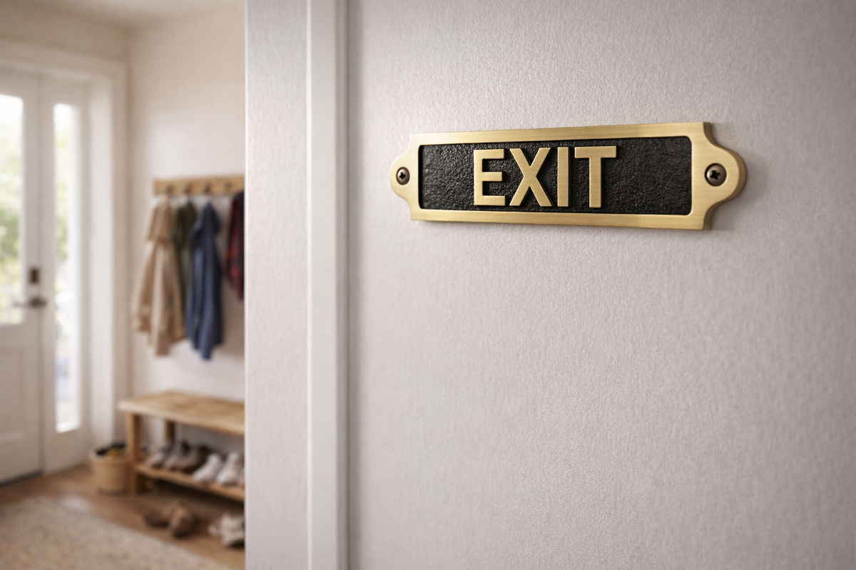 Engraved Brass Exit Plaque