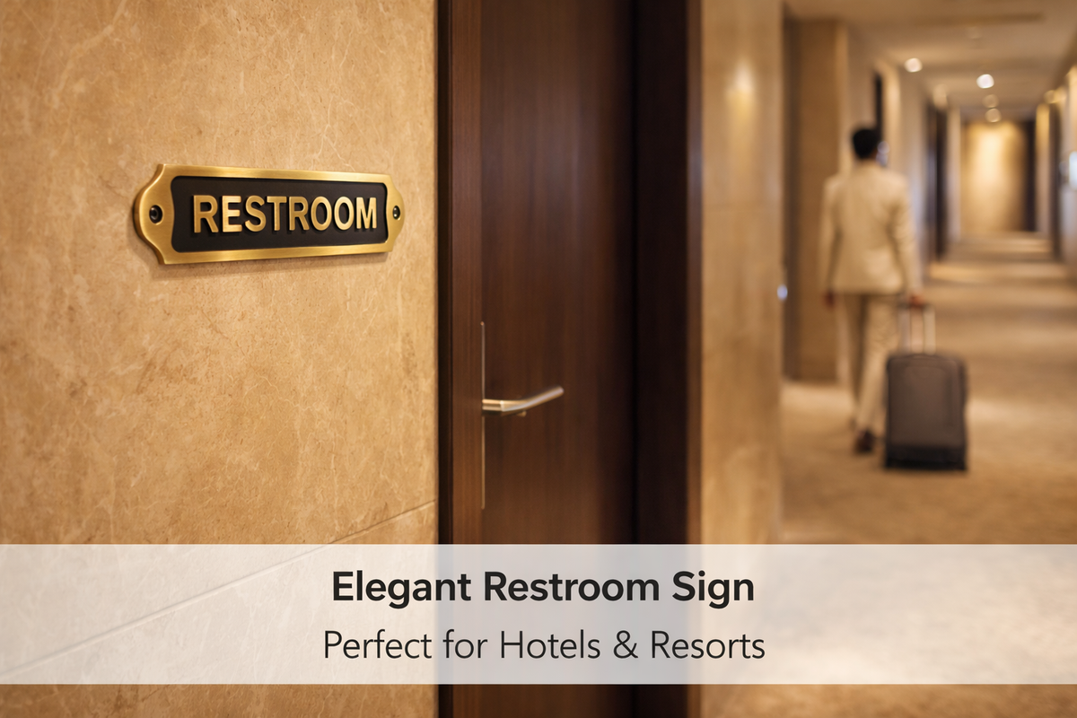 Custom Brass Restroom Plaque