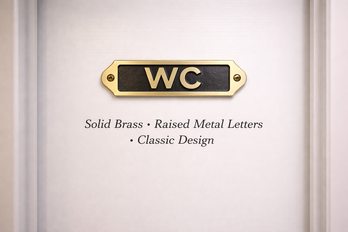 WC Solid Brass Plaque