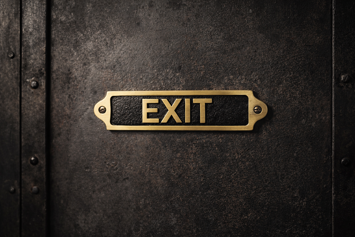 Engraved Brass Exit Plaque