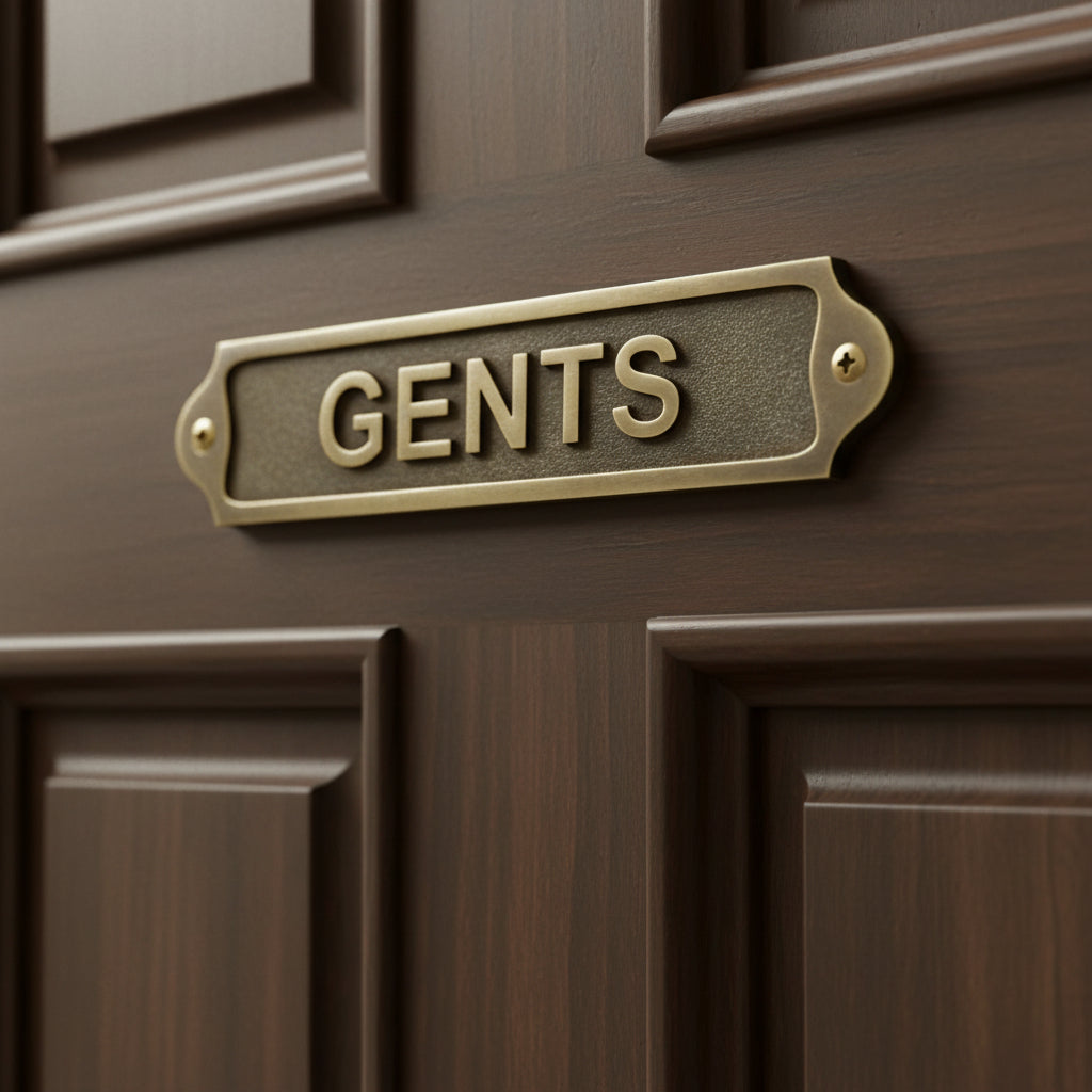 Custom Antique Style Gents Wall Plaque
