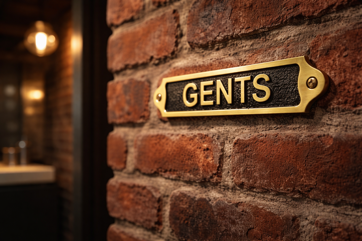 Custom Antique Style Gents Wall Plaque