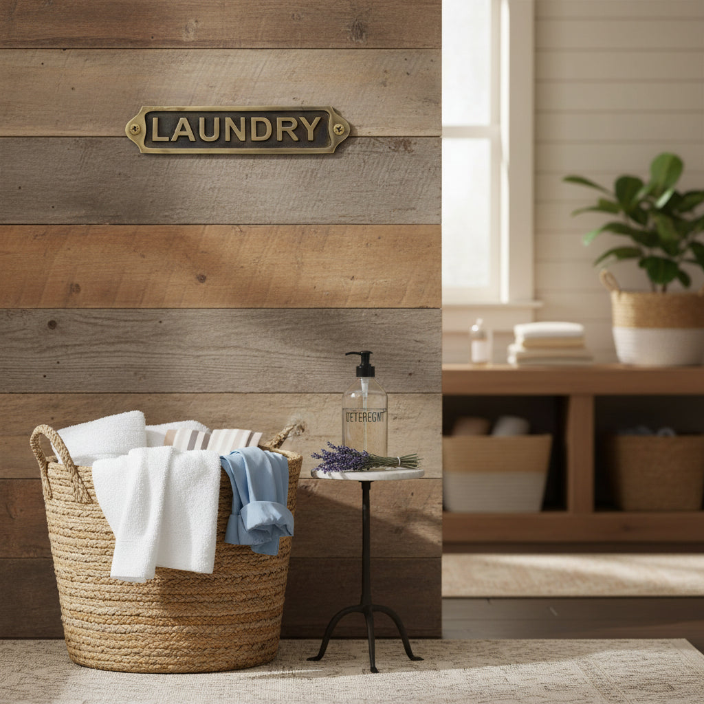 Solid Brass Laundry Sign