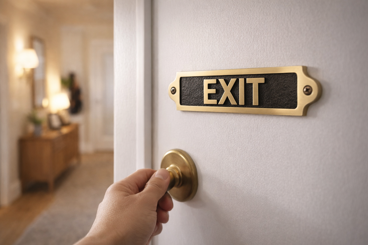Engraved Brass Exit Plaque
