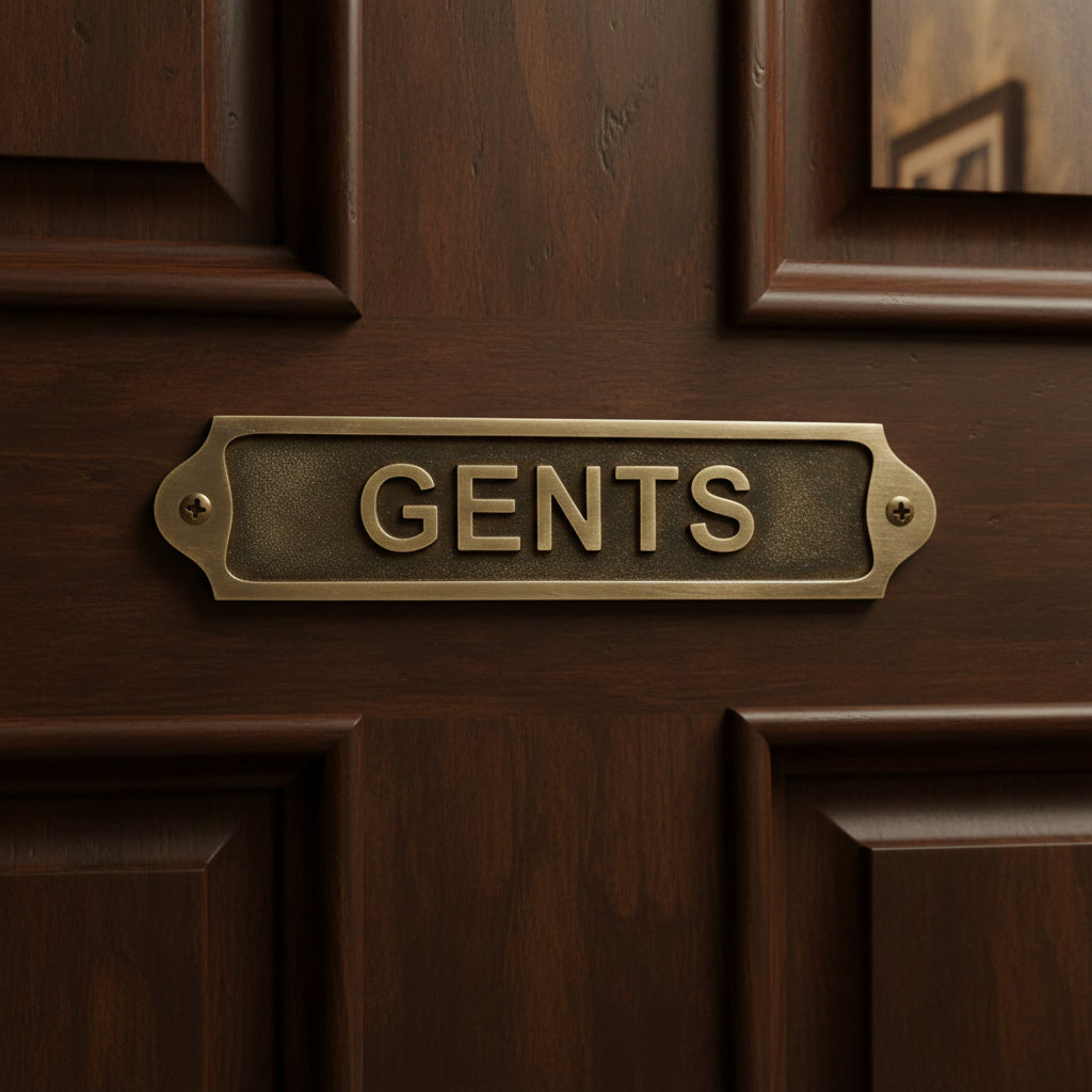 Custom Antique Style Gents Wall Plaque