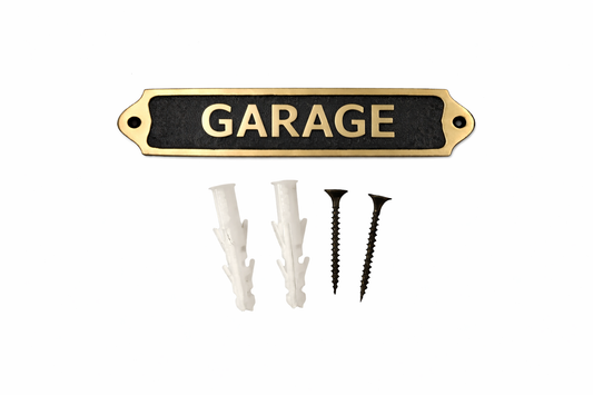 Brass Garage Sign Plaque