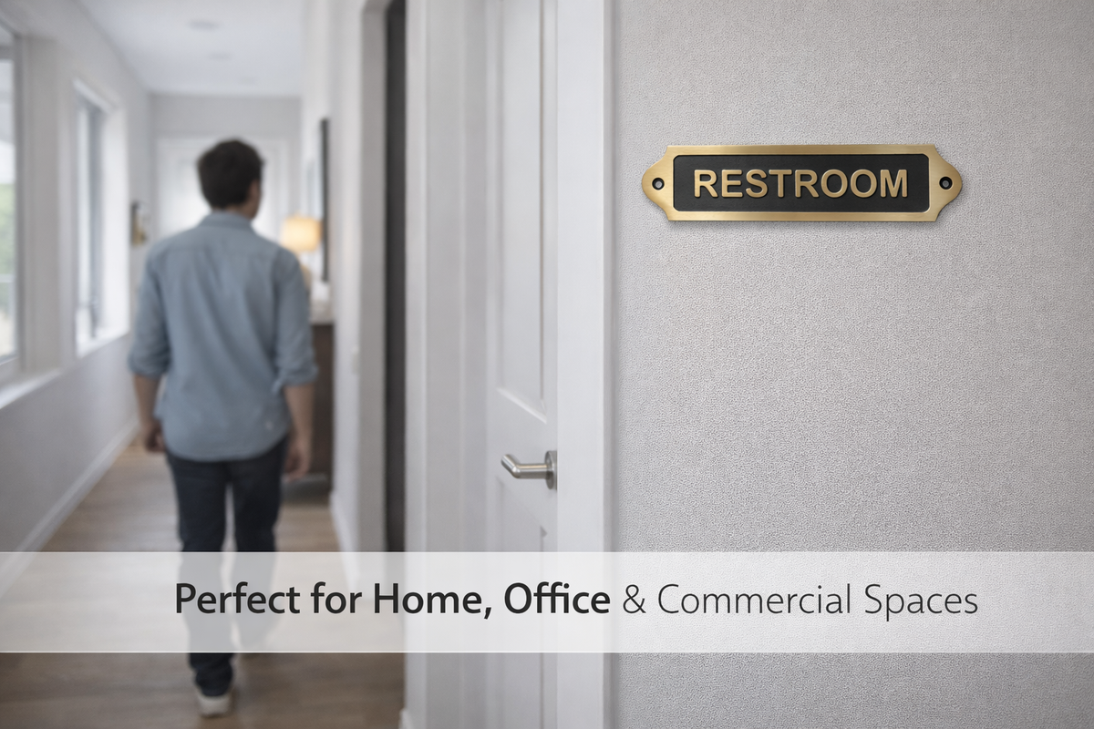 Custom Brass Restroom Plaque