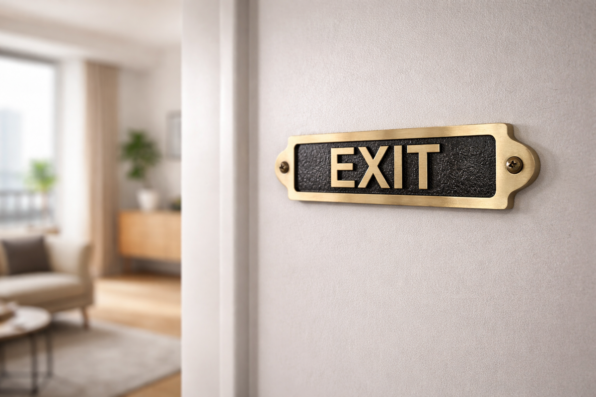 Engraved Brass Exit Plaque