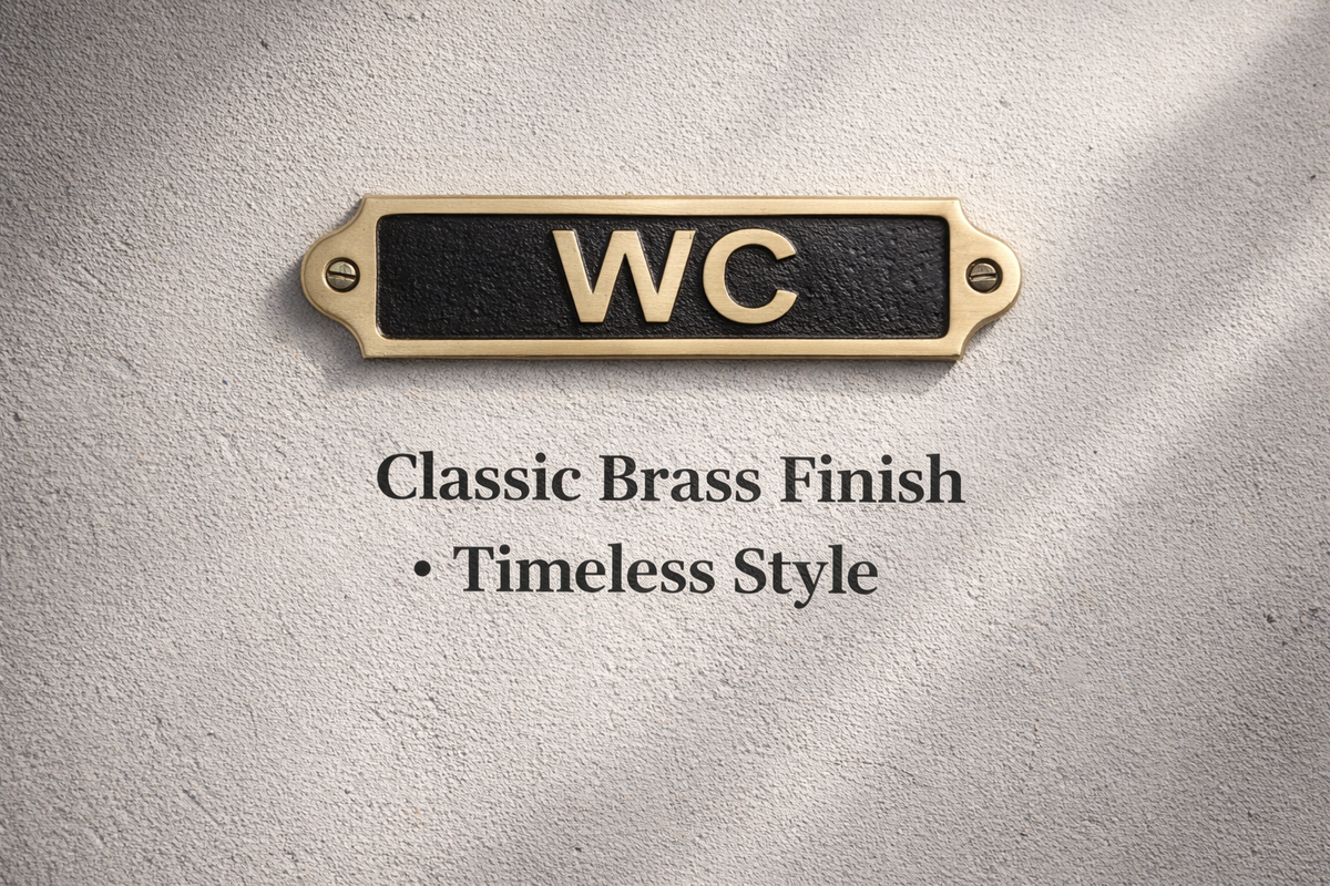 WC Solid Brass Plaque
