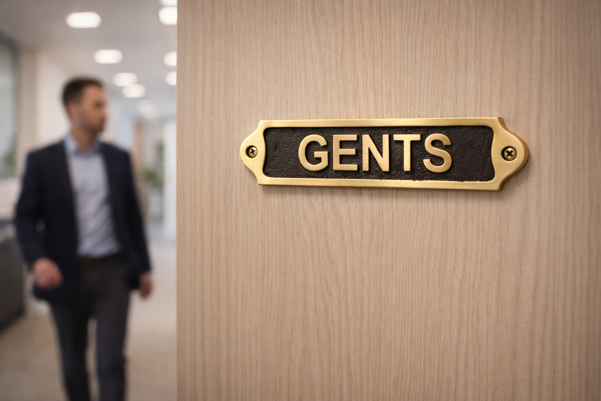Custom Antique Style Gents Wall Plaque