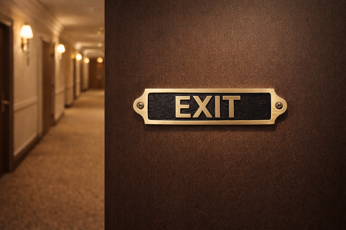 Engraved Brass Exit Plaque