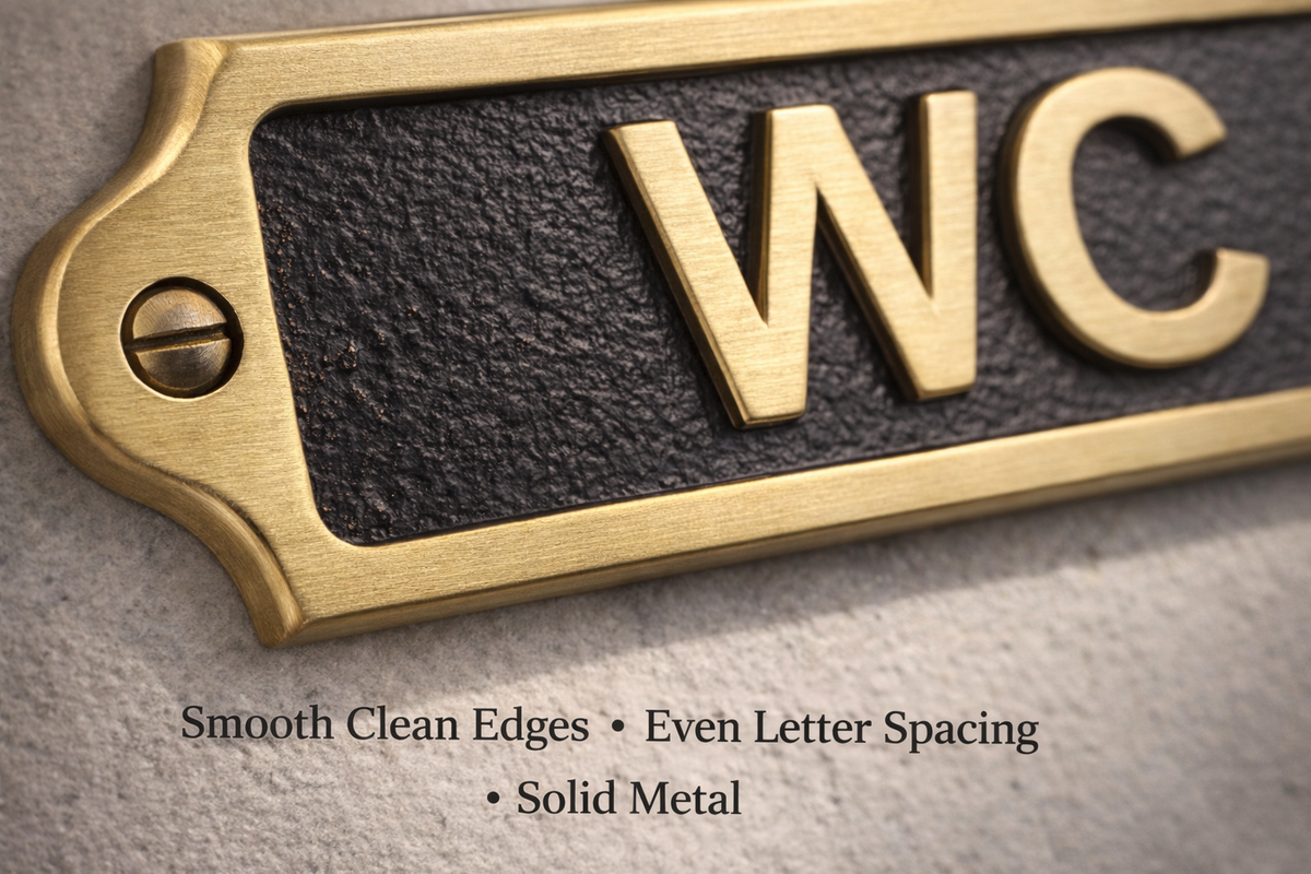 WC Solid Brass Plaque