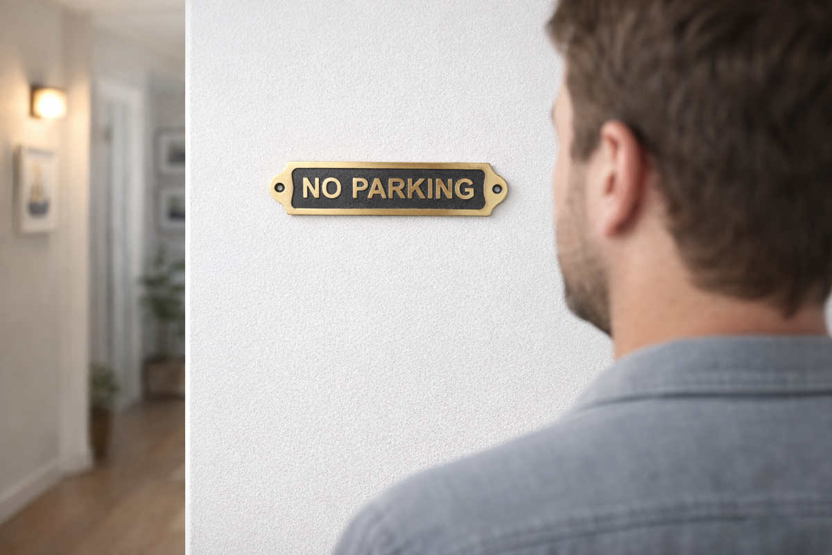Custom No Parking Solid Brass Plaque