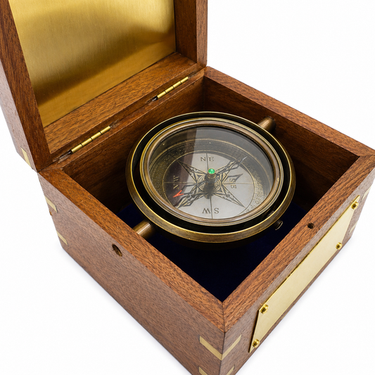 Personalised Royal Gimbal Compass with Brass Plaque