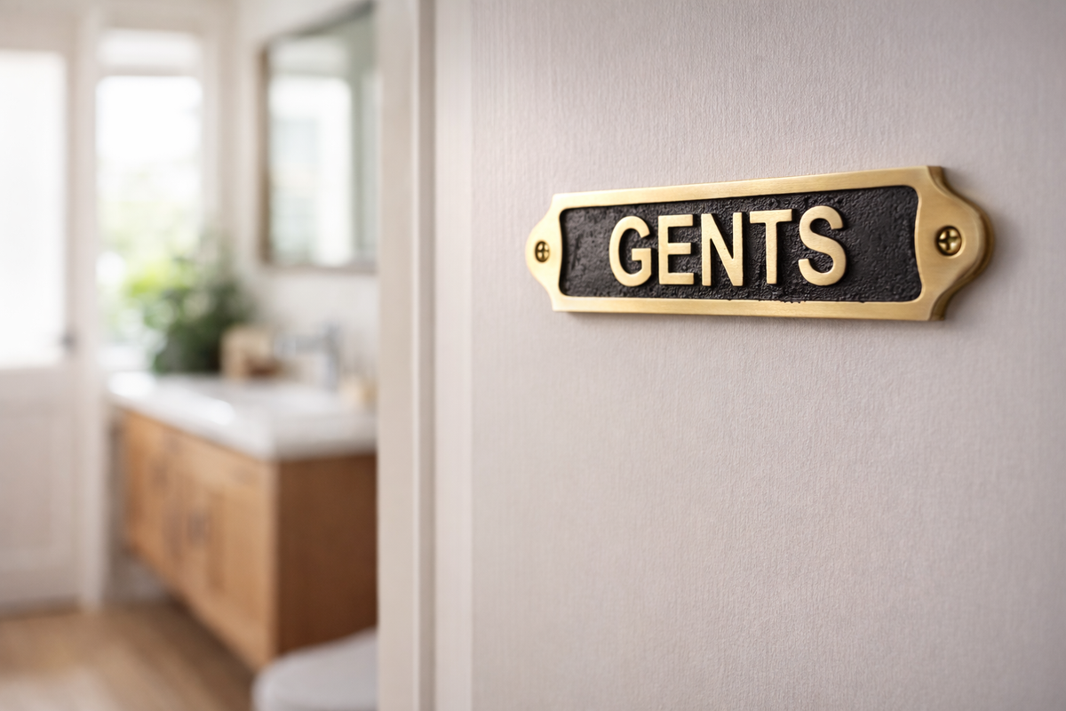 Custom Antique Style Gents Wall Plaque