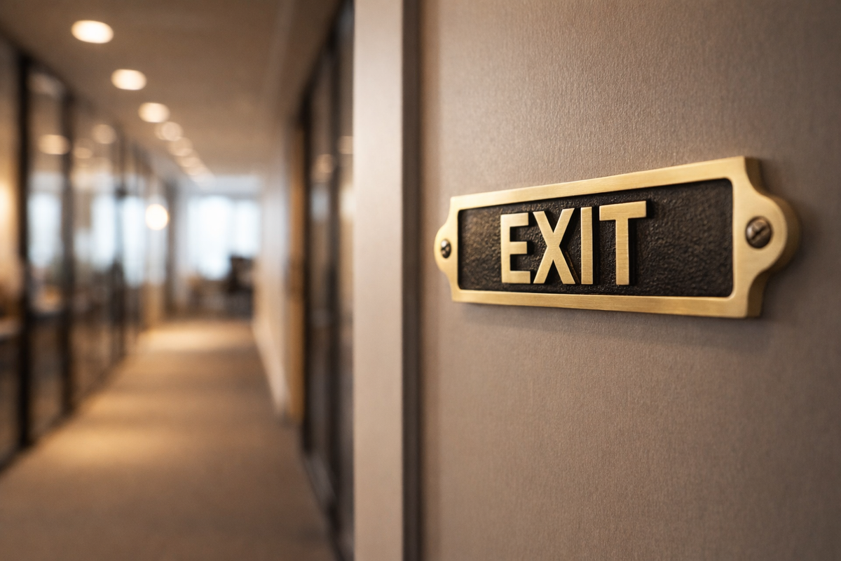 Engraved Brass Exit Plaque