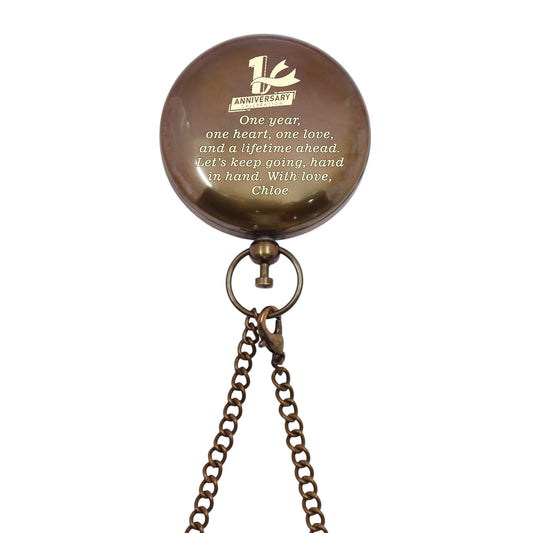 Personalised 3-Inch Sundial Compass for 1st Paper Anniversary Gift