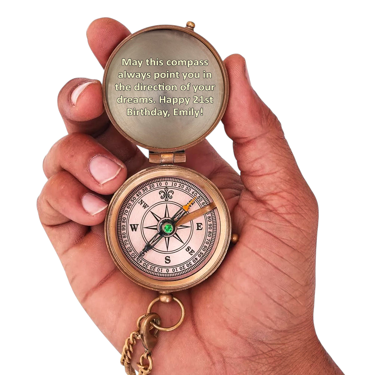 Personalised 21st Birthday Compass