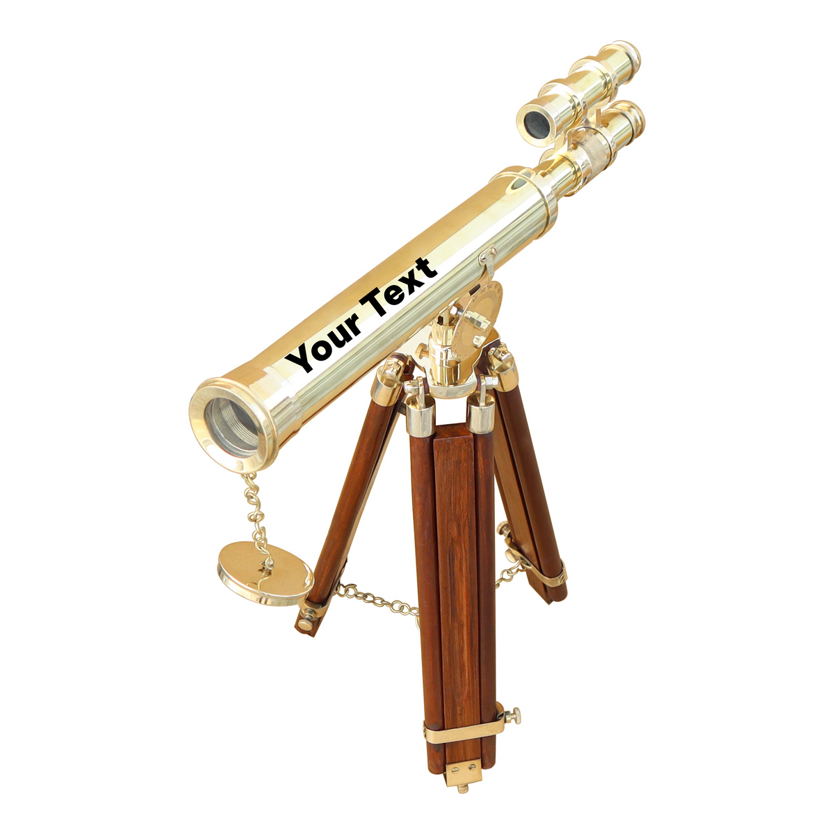Custom 23-Inch Brass Double Barrel Telescope Tripod
