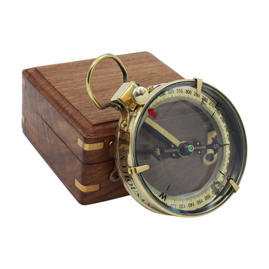 Personalised Brass Map Reader Spencer Compass