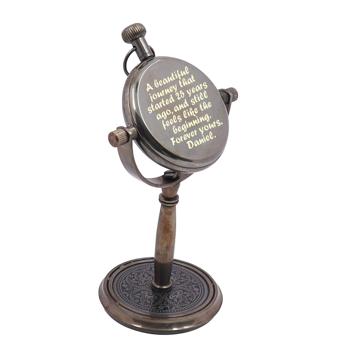 Personalized 25th Anniversary Desk Clock
