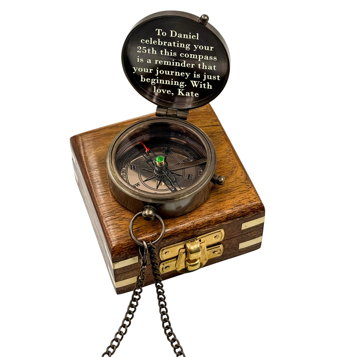 Personalised 25th Birthday Compass