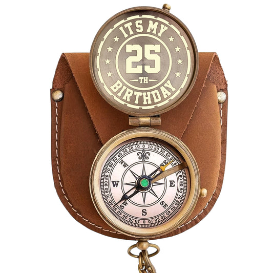 Personalised 25th Birthday Compass