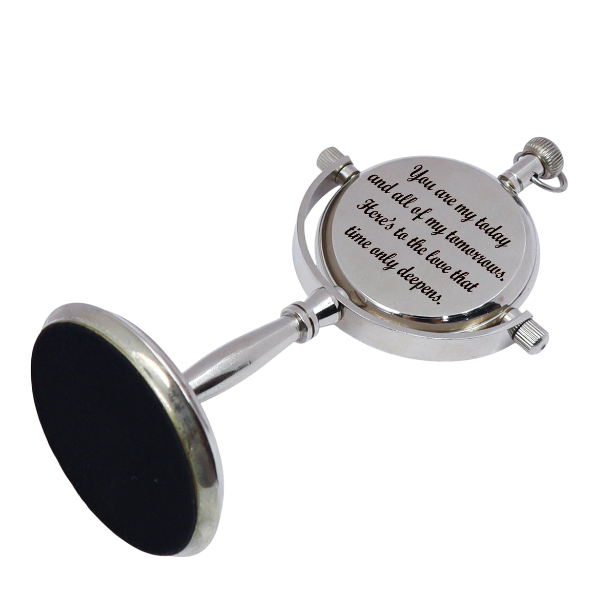 Personalized 25th Anniversary Chrome Desk Clock