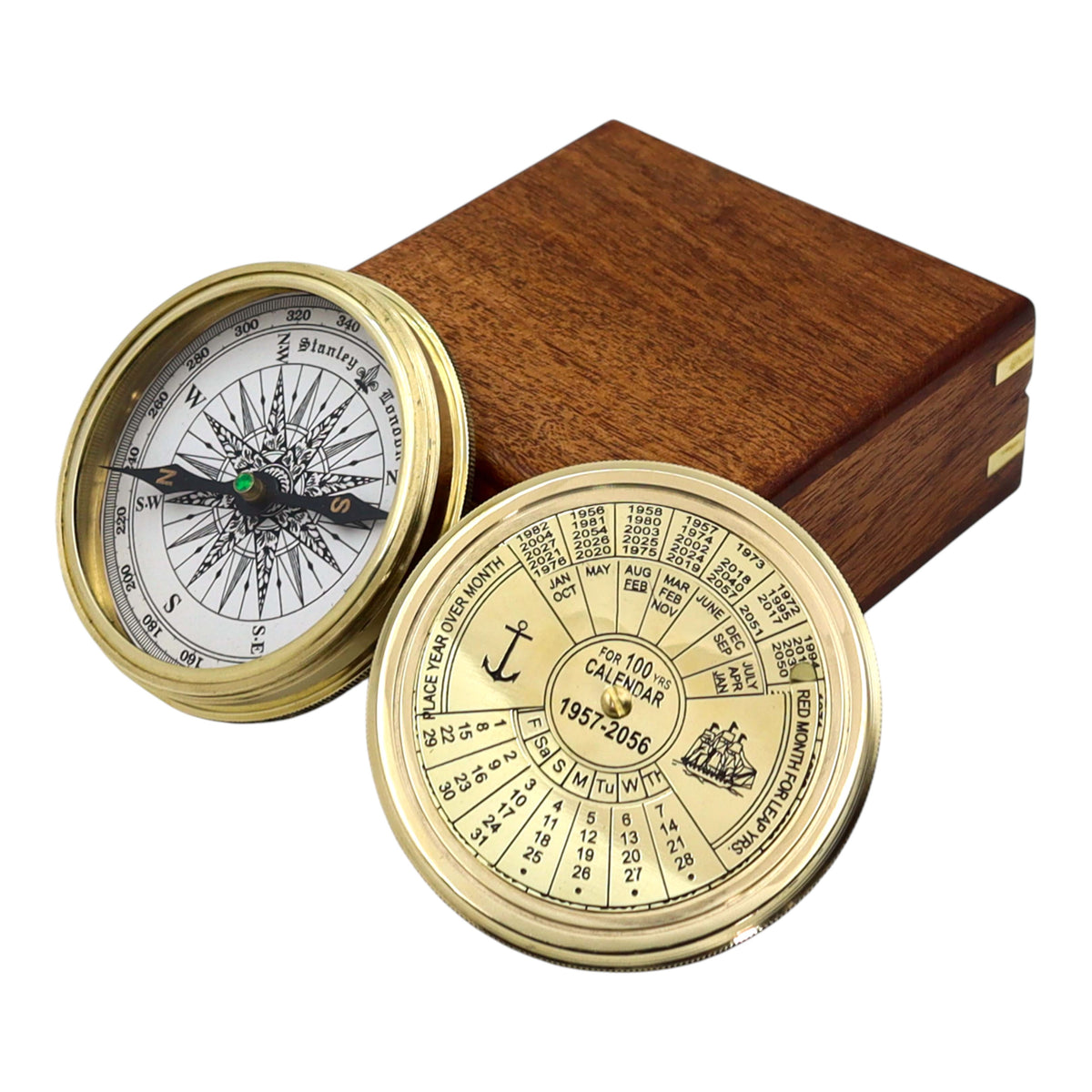 Personalised 100 Year Brass 3-Inch Calendar Compass