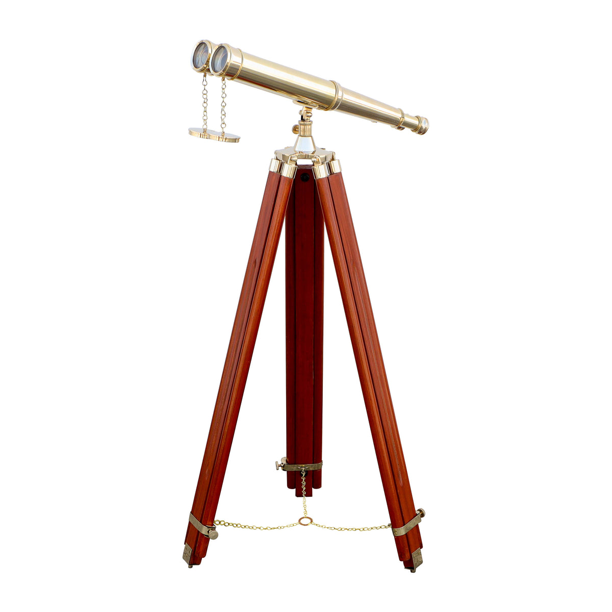 Personalised Double Barrel Telescope with Wooden Tripod