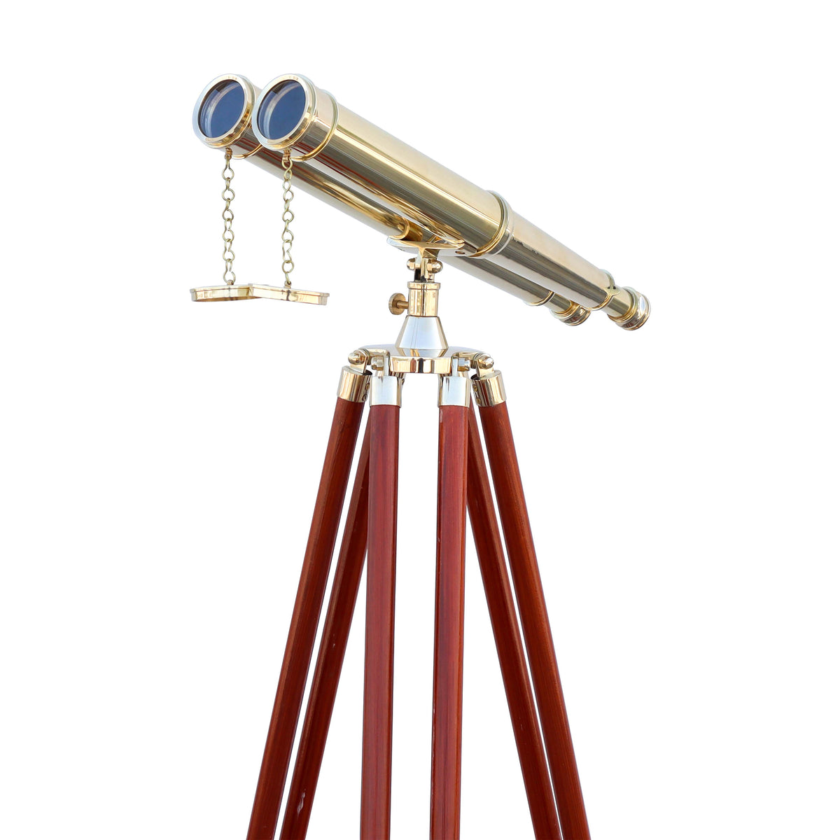 Personalised Double Barrel Telescope with Wooden Tripod