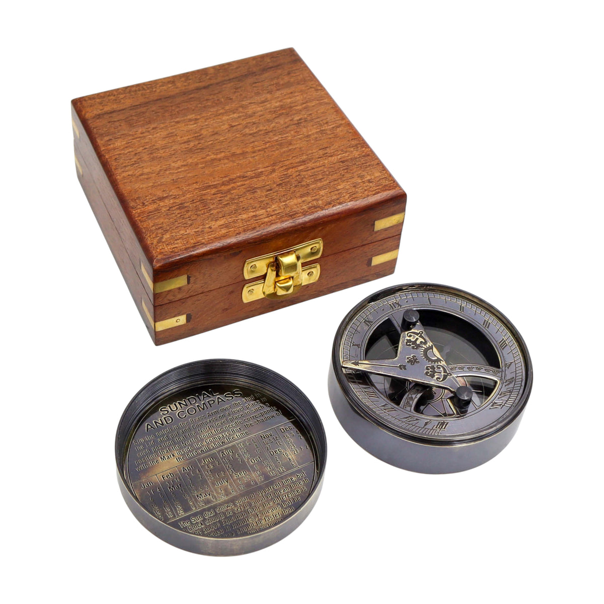 Personalised Gunmetal Signature Sundial Compass