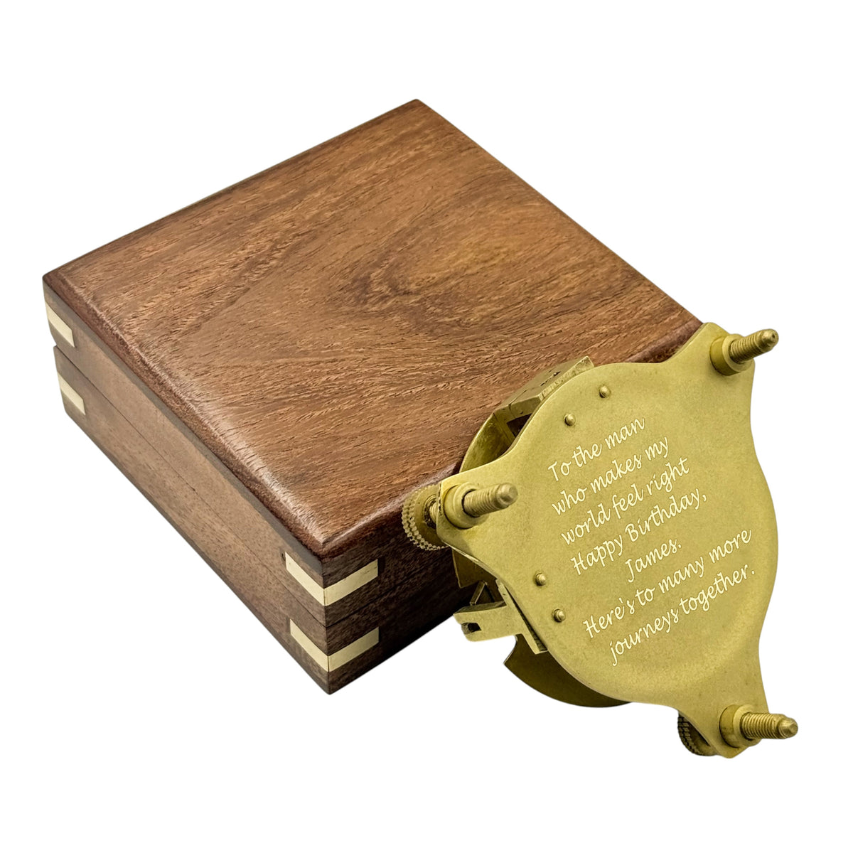 Personalised 3-inch Brass Sundial Compass