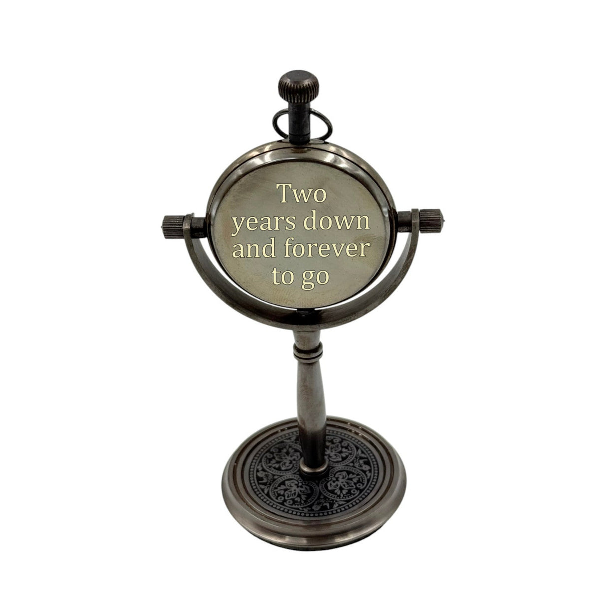 Personalised 2nd Cotton Anniversary Desk Clock