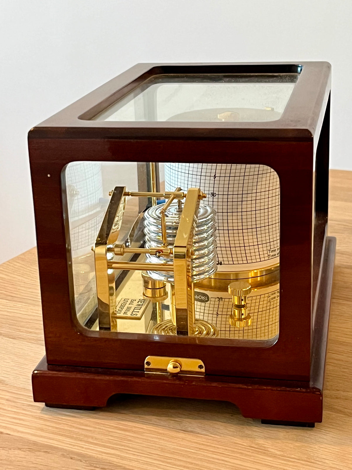 Vintage Barograph Sewills Of Liverpool with Mahogany Case