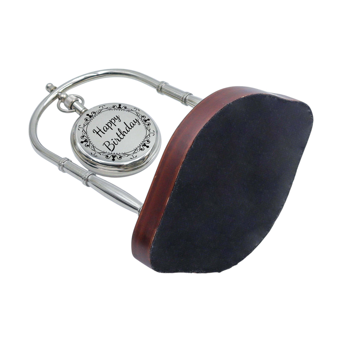 Personalised Silver Colour Desk Clock with Compass